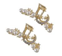 Healeved 2pcs Hair Jaw Clips Pearl Hairband Braided Stylish Hair Clip for Female Friends