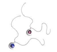 Healeved 2pcs Halloween Celestial Necklace Set with Moon Shaped Pendants, Gothic Style Alloy Jewelry for Women, Adjustable Length and Tarnish Resistant, for Costume Party