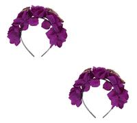 Healeved 2pcs Halloween Ghost Claw Headband with Simulation Rose Flowers Unique Skeleton Hair Accessory for Parties and Photography Props