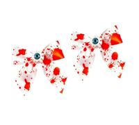 Healeved 2pcs Halloween Horrible Headdress Blood-stained Printed Design for Spooky Parties Includes Bow Hair Ring for Halloween Hair Decorations