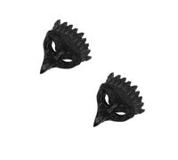 Healeved 2pcs Handcrafted Black Crow Beak Mask for Halloween and Drama Performance, Pu Material with Unique Artistic Touch, Realistic Adult Masquerade Face Mask for Women and Men