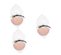 Healeved 2pcs Heart Shape Makeup Sponge Wet and Dry Dual Purpose Cosmetic Blending Eggs for Foundation and Flocking Beauty Sponges