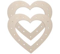 Healeved 2pcs Heart Shaped Wooden Frames for Crafts with Floral Frame Forms, Not Easy to Deform Wooden Hoops for Crafts, Wedding Decorations and Embellishment in Living Room