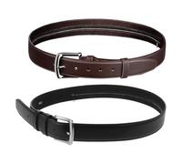 Healeved 2pcs Hidden Stash Belt with Multiple Zippered Pockets, Fit Comfort Pu Money Belt for Men and Women, Lightweight Concealed Waist Wallet for Crowded Places and Everyday Activities