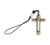 Healeved 2pcs Hourglass Cremation Pendant - Cross Sandglass Memorial Jewelry Keepsake - Human or Pet Ashes Holder - Glass Vial Urn Pendant for Men Women Phone Charm Bag Keychain