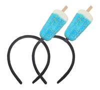 Healeved 2pcs Ice Cream Headbands with Realistic Design and Polyethylene Material, Easy to Wear Hair Accessories for Birthdays and Outdoor Fun