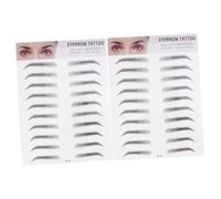 Healeved 2pcs Imitation Eyebrow Transfer Stickers Black Use Temporary Eyebrow Tool for Men and Women Hair-like Full Natural Look Suitable for Sparse Light Brows No Skin Damage