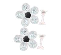 Healeved 2pcs Iridescent Nail Holder for Display and Practice Flower Shape Design Nail Stand for Home and Salon Use Skills Construction