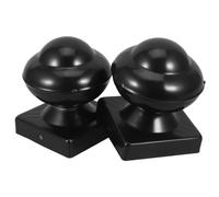Healeved 2pcs Iron Fence Post Caps Decorative Deck Post Toppers with Universal Fit Design and Enhanced Structural Protection for Outdoor Garden Fence and Gate Accessories