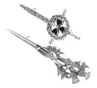 Healeved 2pcs Jewelry Collar Lapel Breastpin Vintage Alloy Brooch Pins with Fade-resistant Versatile Design for Women Wedding Accessories Thistle Flower Shape