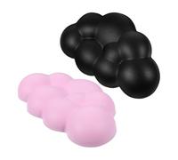 Healeved 2pcs Keyboard Wrist Support Pad Keyboard Hand Rest Pu Sponge Material Portable Stability on Different Surfaces Non-Slip Design for Notebook and Laptop Users