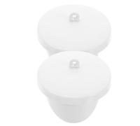 Healeved 2pcs Laboratory Ceramic Crucible with Lid, 70ml Light-colored Heat Resistant Porcelain Crucible for Chemical Synthesis and Analyses