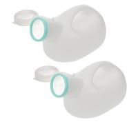 Healeved 2pcs Male Urinal Travel Urinal 2000ml Plastic Reusable Leakproof Lid White for Road Trips and Bedside Elderly Men