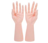 Healeved 2pcs Mannequin Hand Jewelry Holder Set Multi-function Ring and Bracelet Display Stand Delicate Hand-shaped Trinket Stand for Tabletop Decoration, Skin Color Left and Right Hands