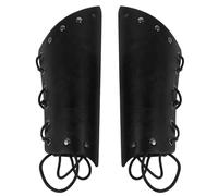 Healeved 2pcs Medieval Arms Armor for Men Adjustable Pu Leather Arm Guards with Intricately Embossed Vintage Design, Sturdy and Resistant to Wear and Tear, for Renaissance Fairs and Stage