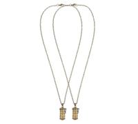 Healeved 2Pcs Memorial Urn Necklace for Ashes Cylinder Cremation Jewelry Engraved Prayer Openable Metal Pendant for Human and PET Remembrance