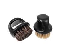 Healeved 2pcs Men Shaving Brush Natural Bristle Hair Brush for Beard Care Barber Tool for Styling Mustache Goatee Whiskers