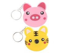 Healeved 2pcs Mini Cartoon Animal Tape Measure Keychain Portable Retractable Abs Measuring Tape Tool for Automatic Retract Function and Stylish Pendant Design