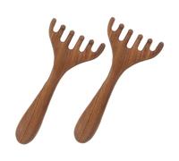 Healeved 2pcs Mini Wooden Scalp Massage Comb and Gua Sha Tool Handheld Acupoint Massager for Head and Eye Relaxation