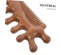 Healeved 2pcs Natural Sandalwood Massage Comb Handcrafted Scalp Hair Brush for Women Eye Area Relief Face Massage Tool Smooth Polished Body Brush for Relaxation and Improved Circulation