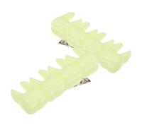 Healeved 2pcs Neon Green Tooth Shaped Decorative Hair Claw Clips Gothic Halloween Accessories for All Hair Types for Parties and Festivities