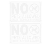Healeved 2pcs No Pets Allowed Signs White Pvc Waterproof High Visibility Door and Wall Stickers for Restaurant and Office Use