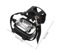 Healeved 2Pcs Non-Slip Replacement Pedals with Straps for Stationary Exercise Bikes, Compact Black Alloy Platform Pedals Compatible with Indoor Cycling and Fitness Bikes