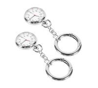 Healeved 2pcs Nursing Watch Keychain Pocket Watches with Timing Function for Nurses Medical Professionals and Students Suitable for Examination and Record Keeping