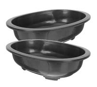 Healeved 2Pcs Oval Bonsai Pot Bonsai Training Pot Gardening Plants Succulent Planter Cultivation Garden Oval Plant Container