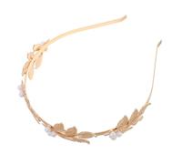 Healeved 2pcs Pearls Headbands Leaf Design Wedding Hair Vine Women Hair Band Baroque Bride Flower Girl Hairpiece