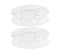 Healeved 2pcs Plastic 3D Printing Filament Spools - Empty Transparent Wire Reel for 3D Printer - Filament Winder Holder - Reusable Cord Storage Spool