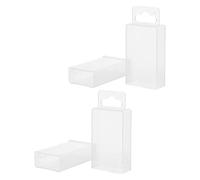 Healeved 2pcs Plastic Drill Bit Storage Box with Extendable Rectangular Design and Hanging Hook Hole, Portable and Flexible Organizer for Small Tools and Replacement Drill Bits in Workshops