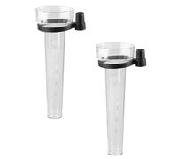 Healeved 2pcs Plastic Rain Gauge Tool with Scale for Outdoor Use, Sturdy and Reusable Single Type Rainfall Gauge Measuring to 35cm for Wild and Meteorological Statistics