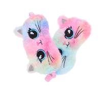 Healeved 2pcs Plush Cartoon Cat Eye Soft Sleeping Blindfolds for Women Men Boys and Girls Cute Animal Eye Covers for Naps Travel and Home Use Light Blocking and Skin-Friendly Design