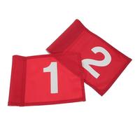 Healeved 2Pcs Portable Golf Training Flags with Numbered Red Flags Set for Putting Green Practice and Professional Golf Training Supplies