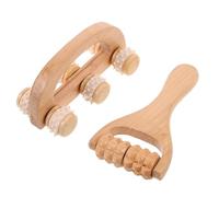 Healeved 2pcs Portable Handheld Massager Massage Roller for Back Foot Leg Neck Manual Muscle Roller Stick Wooden Massage Tool for Self-Massage Office Gym Home