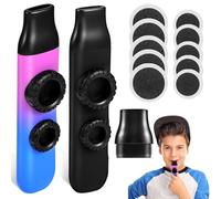 Healeved 2pcs Portable Kazoos Musical Instruments Set with Black and Blue-Purple Gradient Colors, Includes Replacement Membranes, Suitable for and Party Music Accompaniment