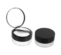 Healeved 2pcs Portable Powder Cases with Mirror and Puff Lightweight Compact Containers for Loose and Pressed Makeup Elastic Mesh Screen Refillable Travel Cosmetic Storage Black