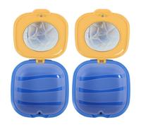 Healeved 2Pcs Portable Retainer Case with Mirror, Compact Denture Container for Braces and Night Guard Storage, Travel-Friendly Invisible Aligner Holder for Orthodontic Care