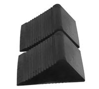 Healeved 2pcs Portable Rubber Wheel Chocks Non-Slip Tire Thumper Blocks for Cars Trucks and RVs Compact Car Stoppers for Garage Parking and Travel Trailer Accessories Black 12.5x7.5x6cm