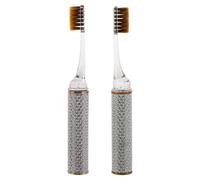 Healeved 2pcs Portable Travel Toothbrush Folding Soft Brushes for Couples Camping Hotel Outdoor Adventures