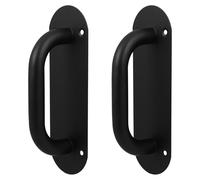 Healeved 2pcs Pull Push Door Handle Black Stainless Steel Thickened Handle 45mm Short Hole Spacing 128mm Long Hole Spacing for Sliding Door