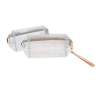 Healeved 2pcs PVC Makeup Bags with Splash-Proof and Handle Design, Portable Cosmetic Pouches for Travel and Outdoor Personal Care Storage