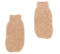 Healeved 2pcs Ramie Jute Exfoliating Gloves for Body Scrub, Bath Mitts with Natural Beige Material, Sturdy and Effective Dead Skin Remover for Spa and Shower Use