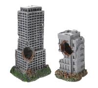 Healeved 2pcs Resin Aquarium Castle Decorations Ruins for Fish Tank Landscape Decor with Realistic Antique City Building Model and Fish Shelter Suitable for Aquarium Building Decoration