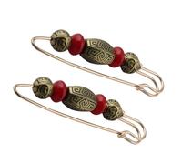Healeved 2pcs Retro Alloy Clothes Brooch Set, Elegant Shawl Pin Clips for Women, Easy to Match and Does Not Damage Clothes, Decorative Pins for Valentine's Day Or New Year