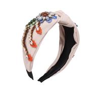 Healeved 2pcs Retro Style Hair Hoop Girl Rhinestone Embroidery Headdress Hairband for Wedding