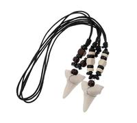 Healeved 2pcs Retro Surfer Necklace with Shark Tooth Pendant, Adjustable Waxed Cord, Tribal Boho Style Fashion Accessory for Men and Women, for Beach Party