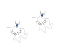 Healeved 2pcs Retro Viking Hair Slide Hairpins Elegant Rhinestone Metal Hair Sticks for Halloween and Themed Events for Striking Blue Design for Costume Accessories