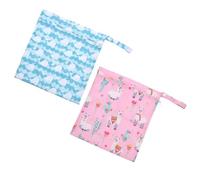 Healeved 2pcs Reusable Waterproof Diaper Storage Bag with Single Zipper, Portable Wet Dry Bag Made of Cloth and TPU for Organizing Diapers and Clothes, Suitable for Indoor and Outdoor Use